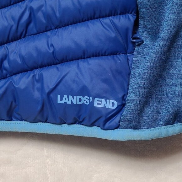 Lands End Primaloft Hybrid Blue Packable Puffer Yellow Zipper Mens Size L 42-44 - Picture 14 of 14